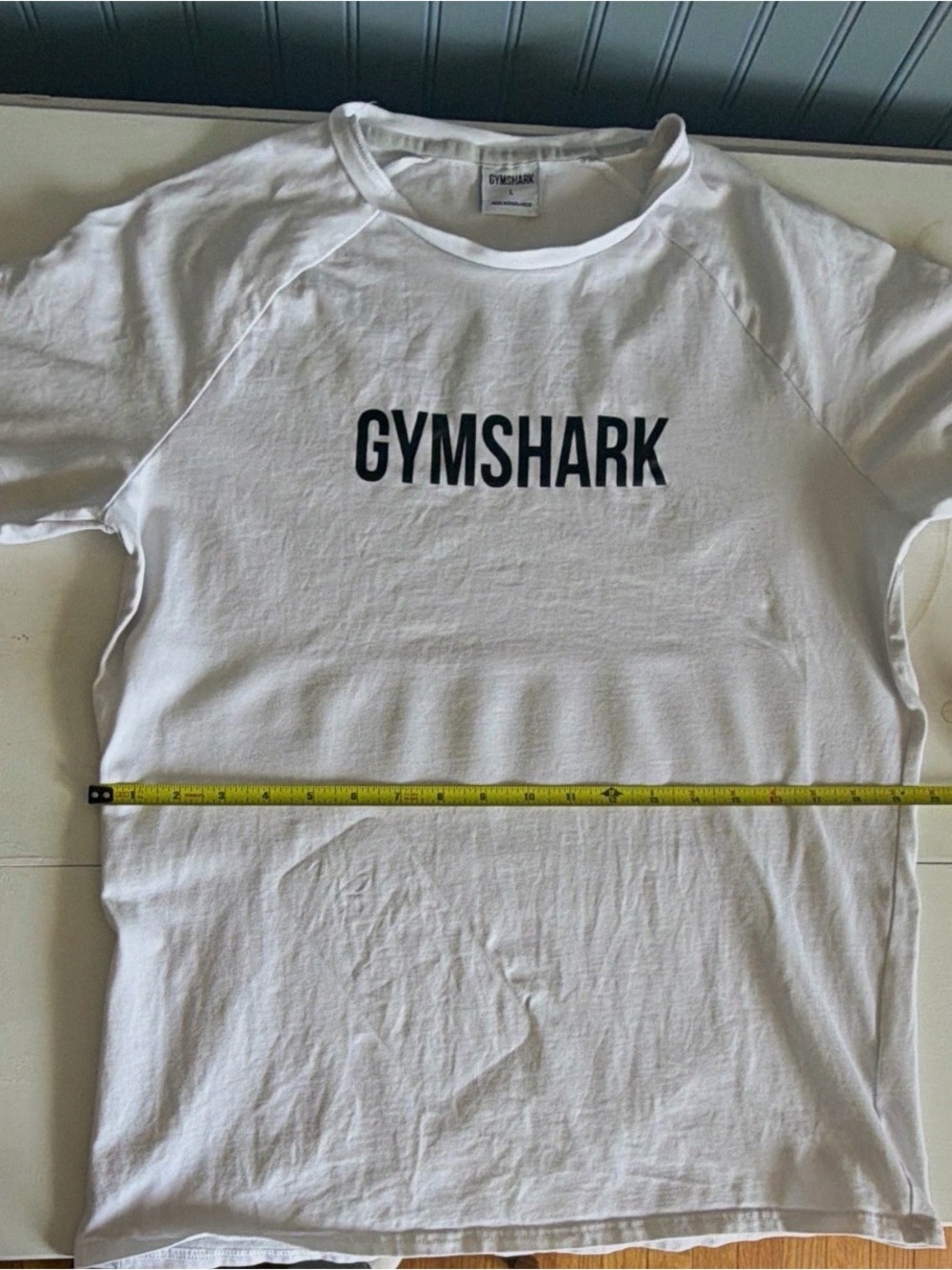 Gymshark men’s white cotton short sleeve tee- large